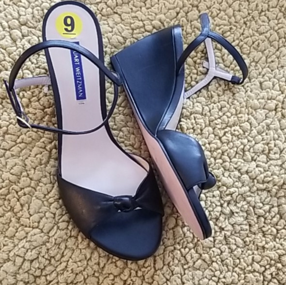 Stuart Weitzman Black Wedge Heels